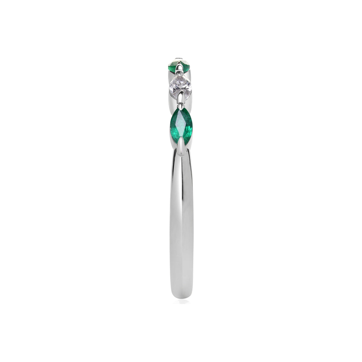 Emerald and Diamond Alternating Floating Band