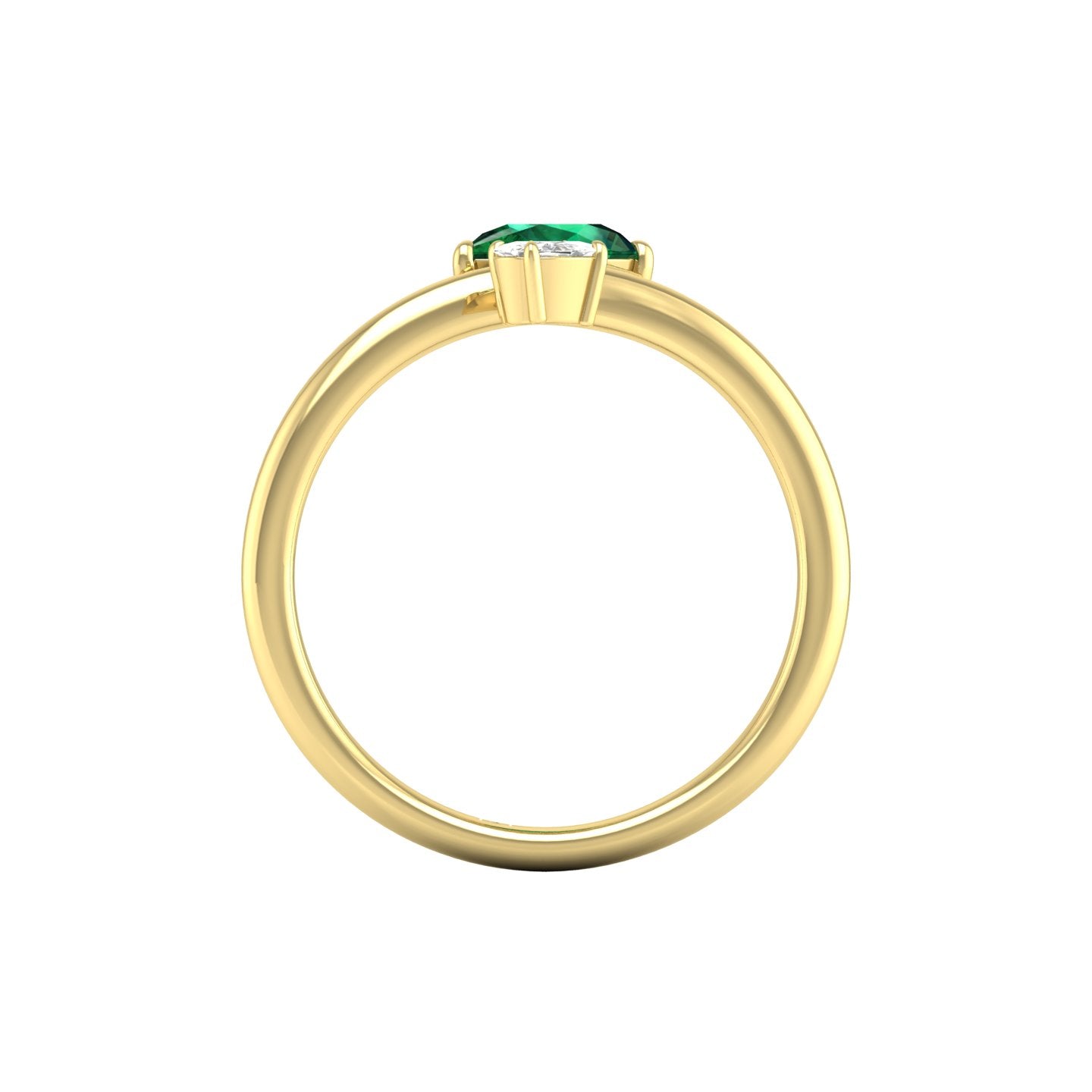 Emerald and Diamond Bypass Ring