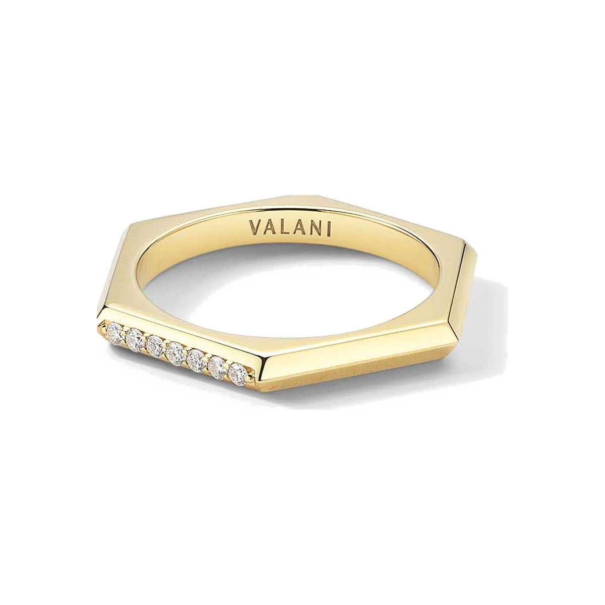 Diamond Pave Hexagon Band