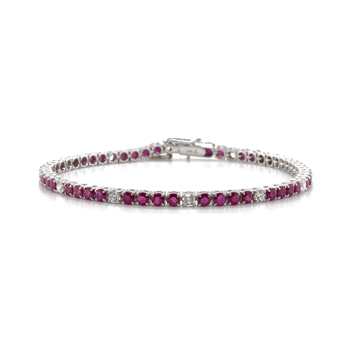 Ruby and Diamond Alternating Tennis Bracelet