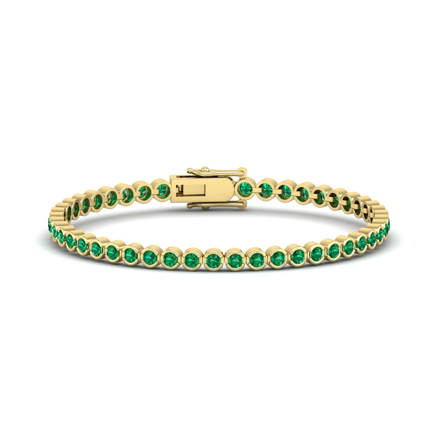 Emerald Bezel Tennis Bracelet
