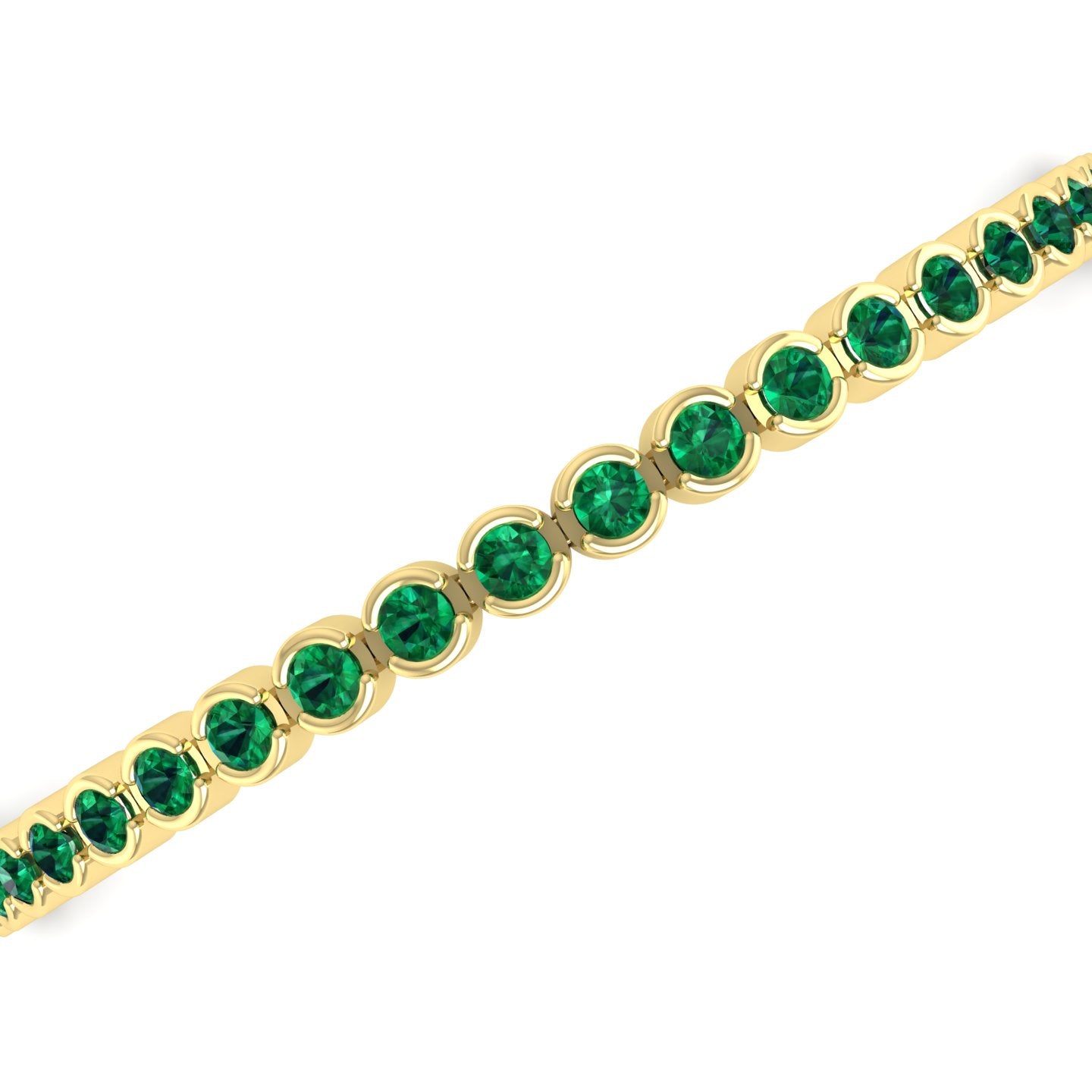 Emerald Bezel Tennis Bracelet