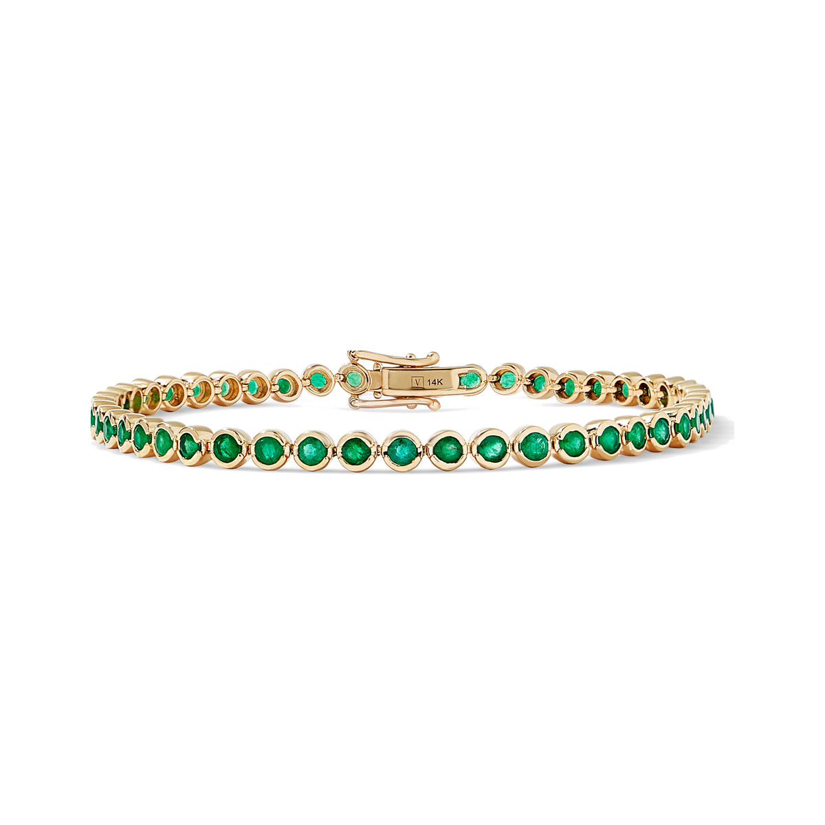 Emerald Bezel Tennis Bracelet