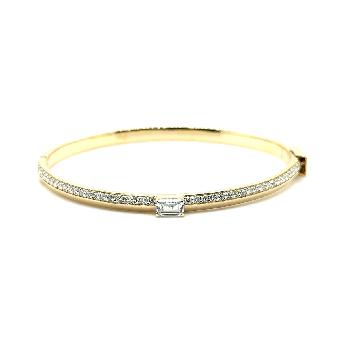 Diamond Solitaire Knife Edge Bangle