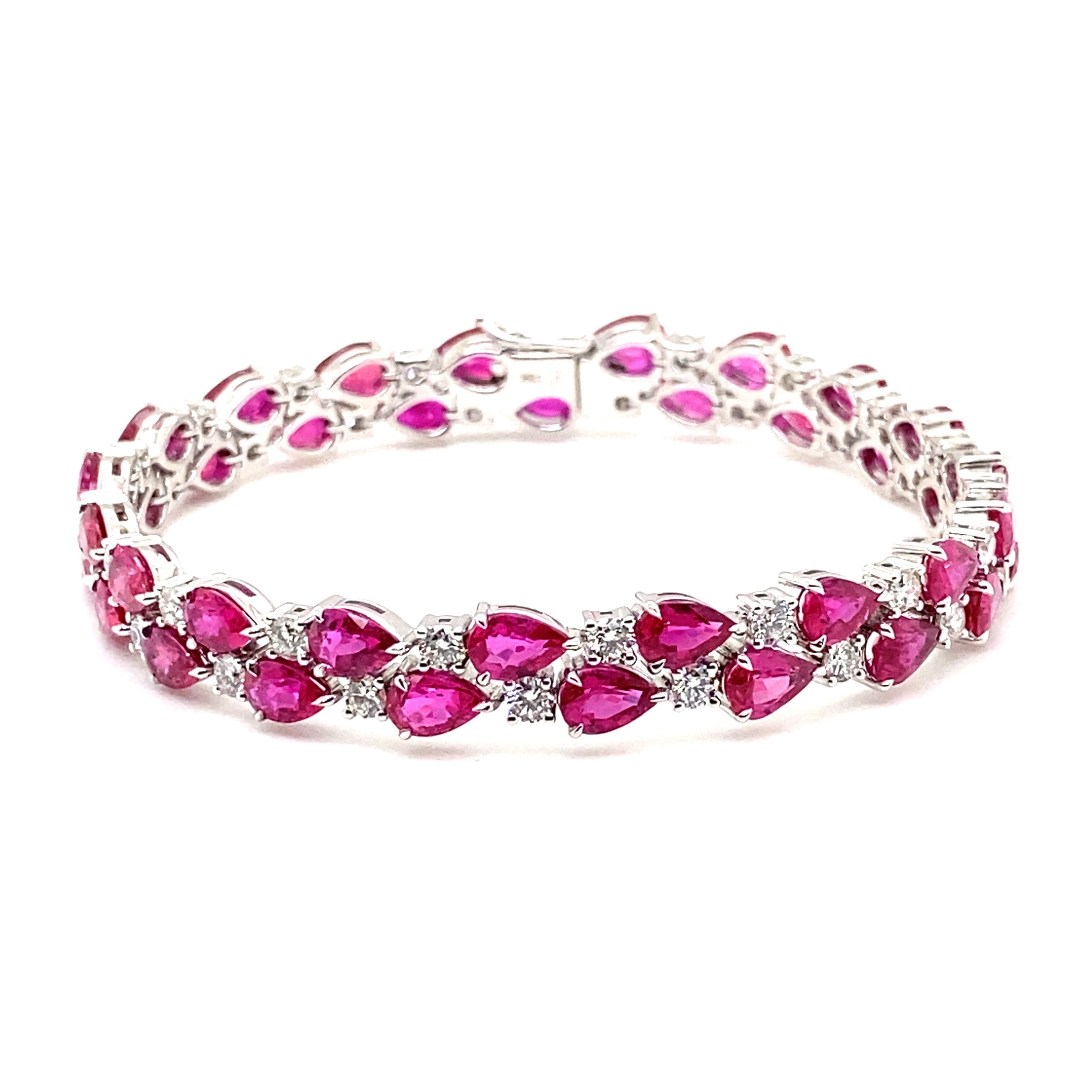 Ruby and Diamond Multi-Row Bracelet