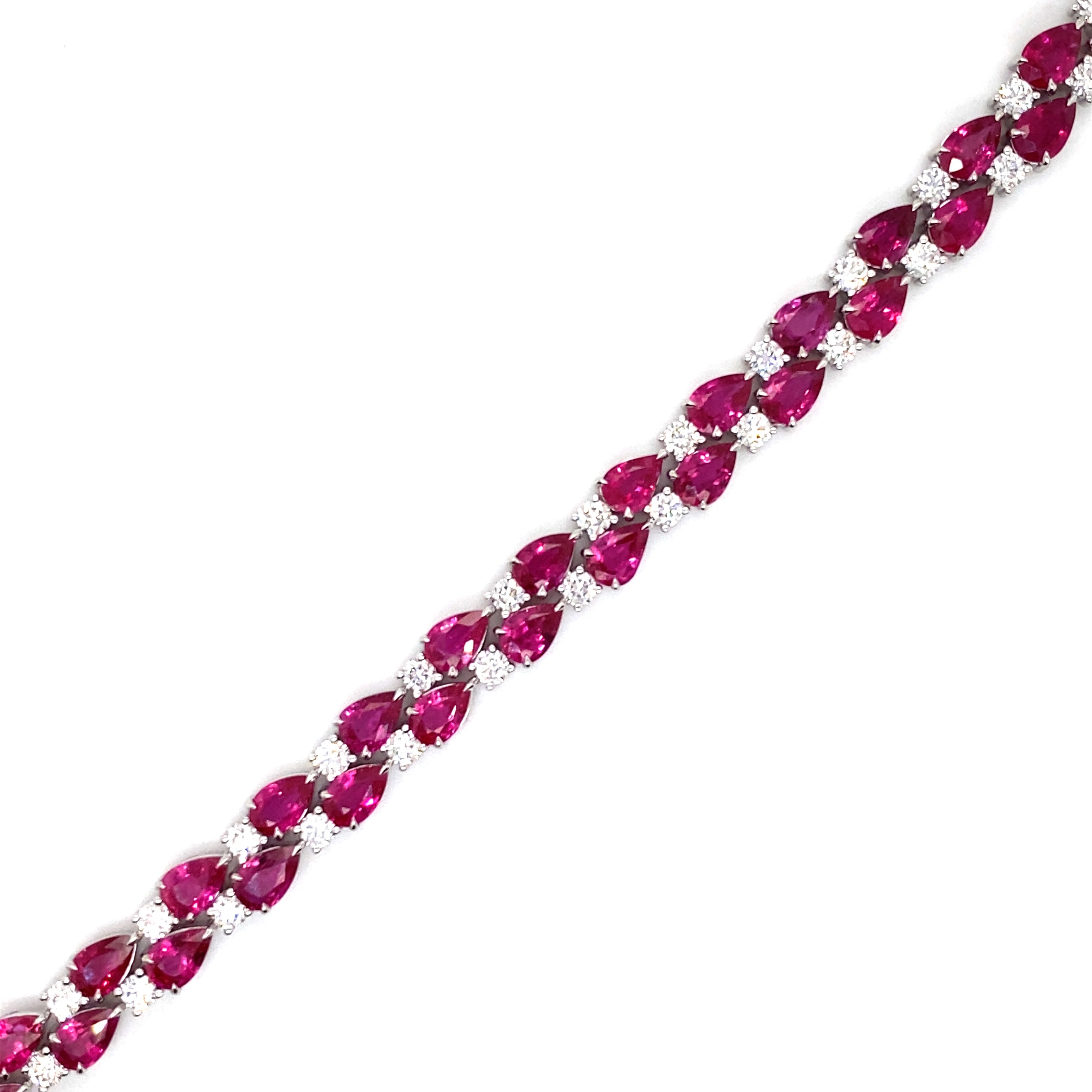Ruby and Diamond Multi-Row Bracelet