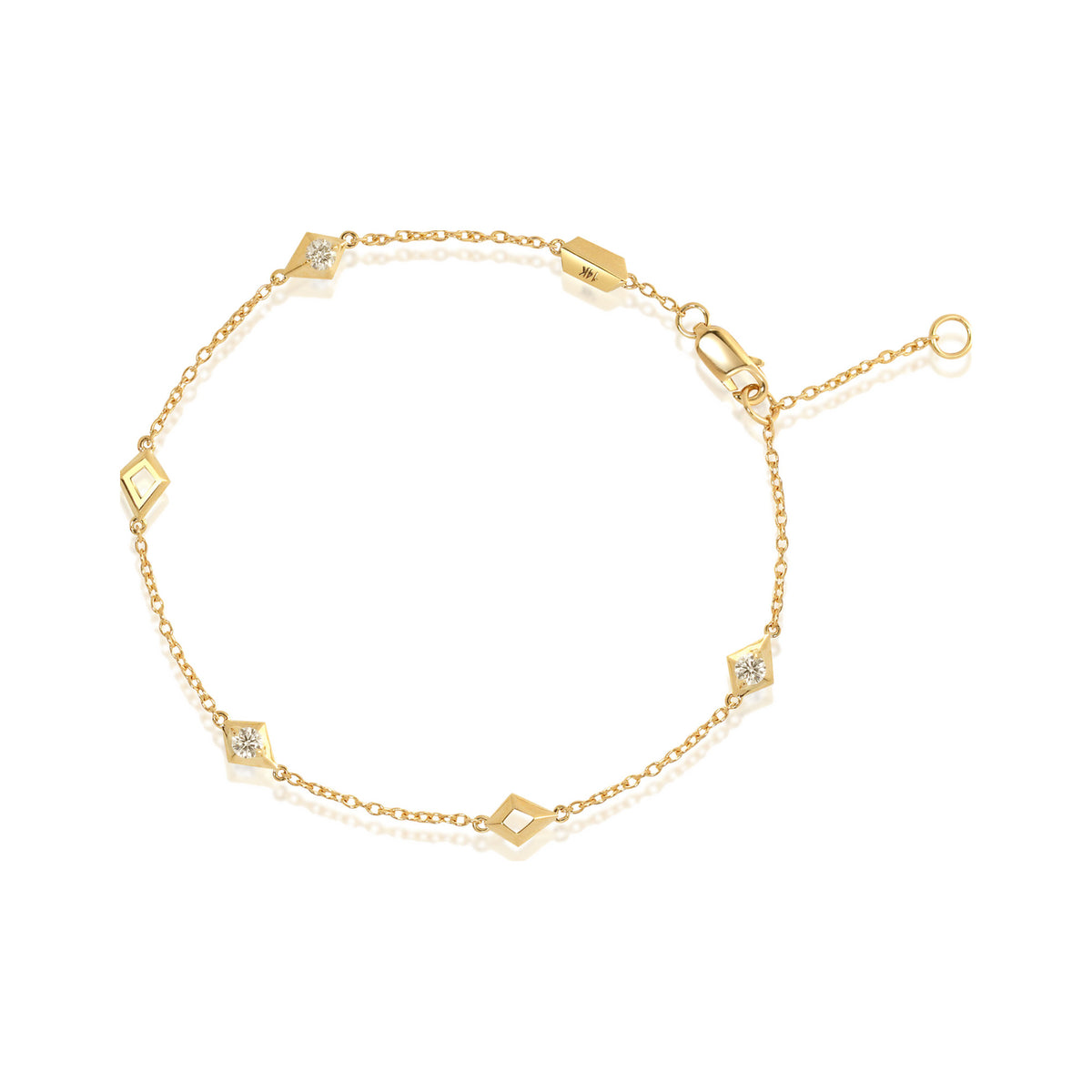 Diamond Station Chain Bracelet
