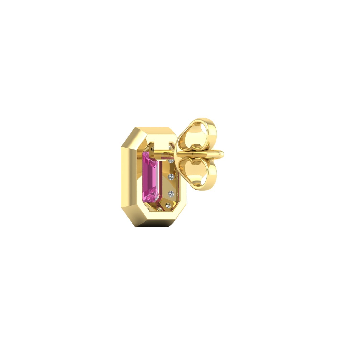 Pink Sapphire and Diamond Halo Stud Earrings
