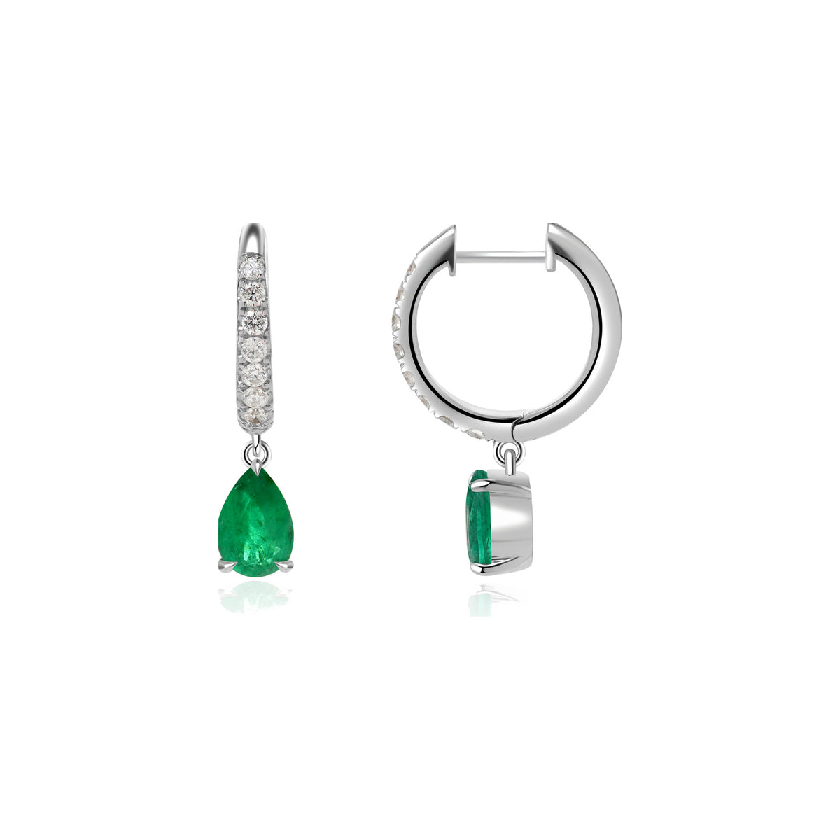 Emerald and Diamond Drop Earrings