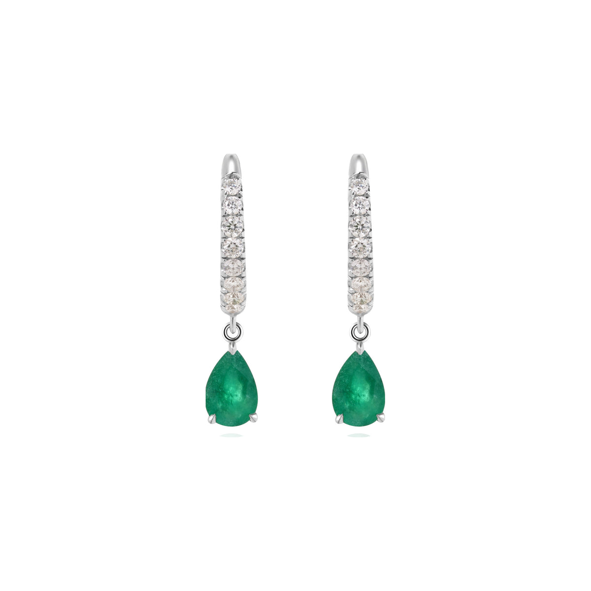 Emerald and Diamond Drop Earrings