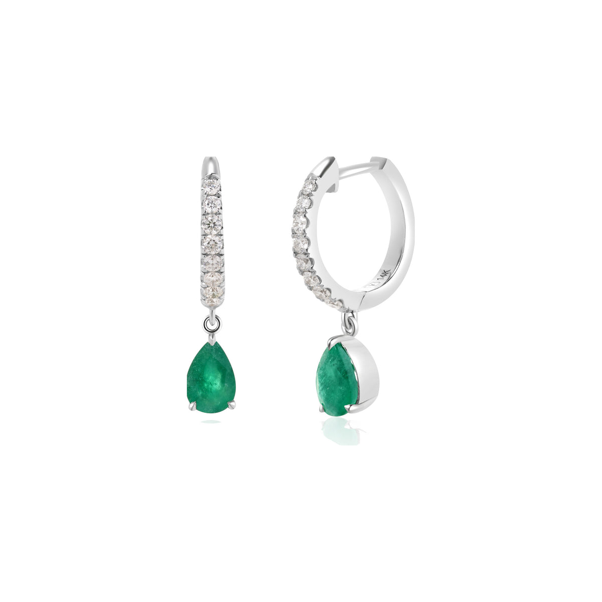 Emerald and Diamond Drop Earrings