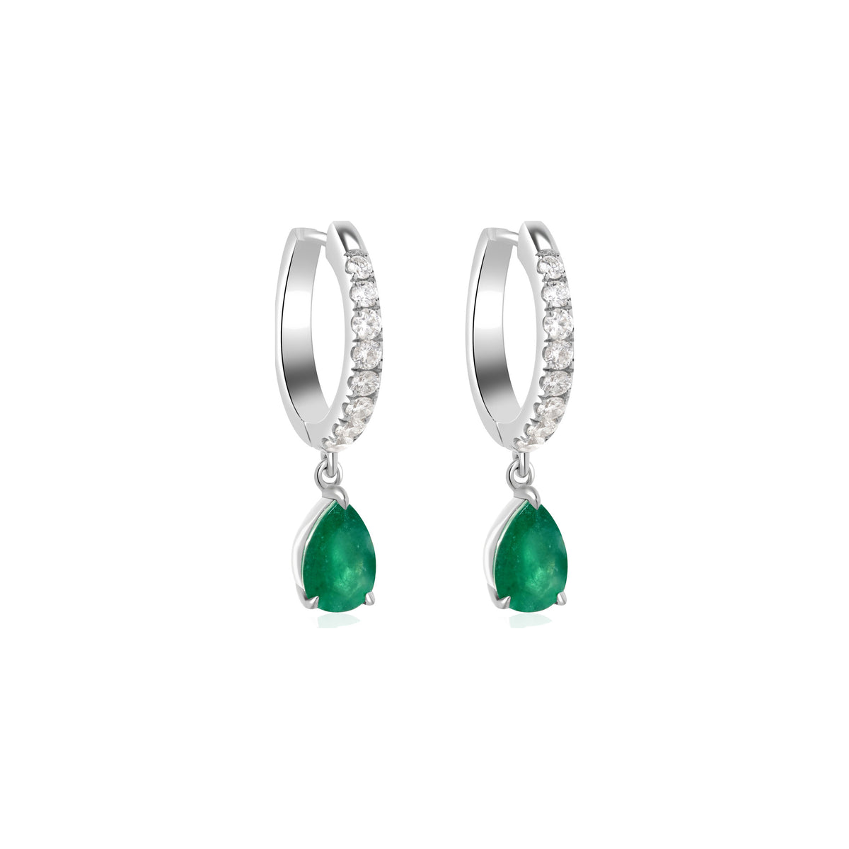 Emerald and Diamond Drop Earrings