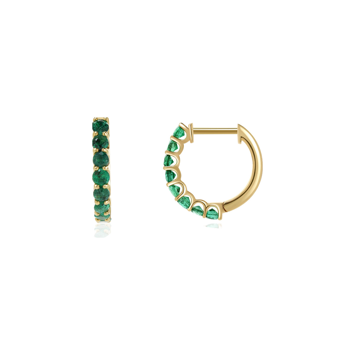 Emerald Huggie Earrings
