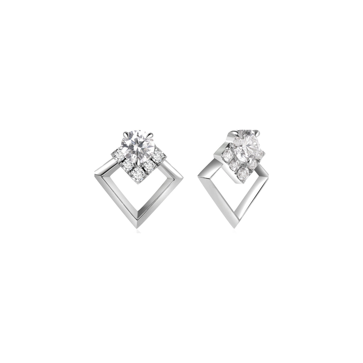 Diamond Geometric Stud Earrings