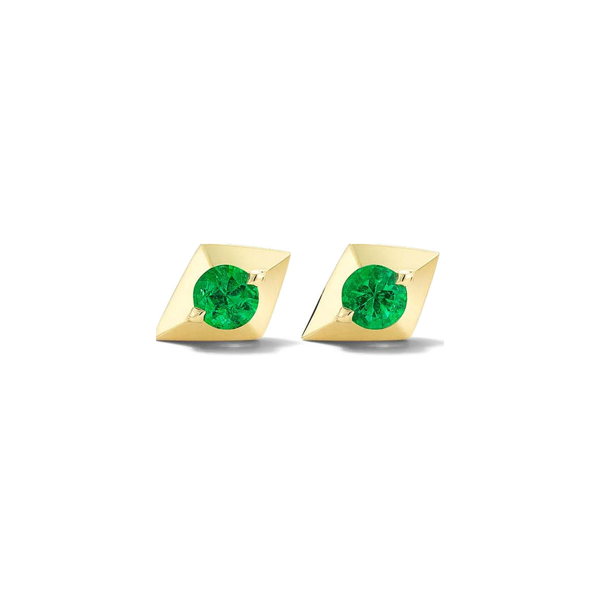 Emerald Geometric Stud Earrings
