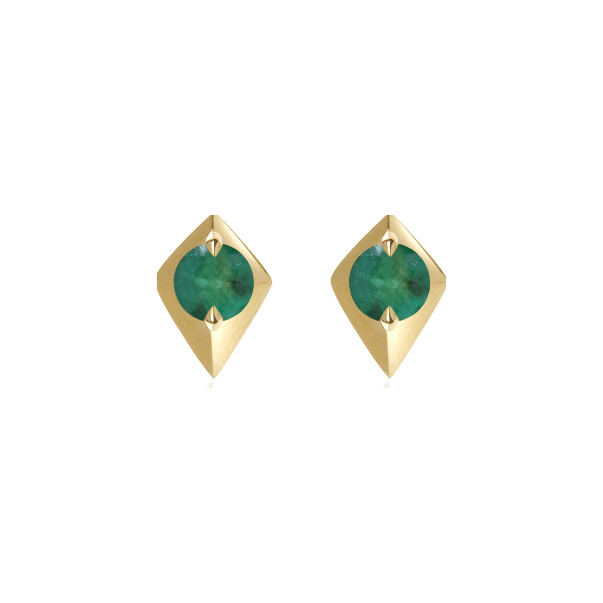 Emerald Geometric Stud Earrings