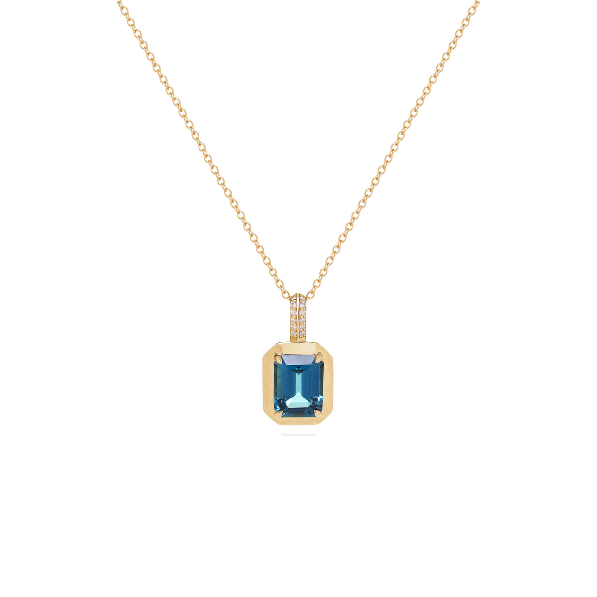 Blue Topaz Bezel Pendant