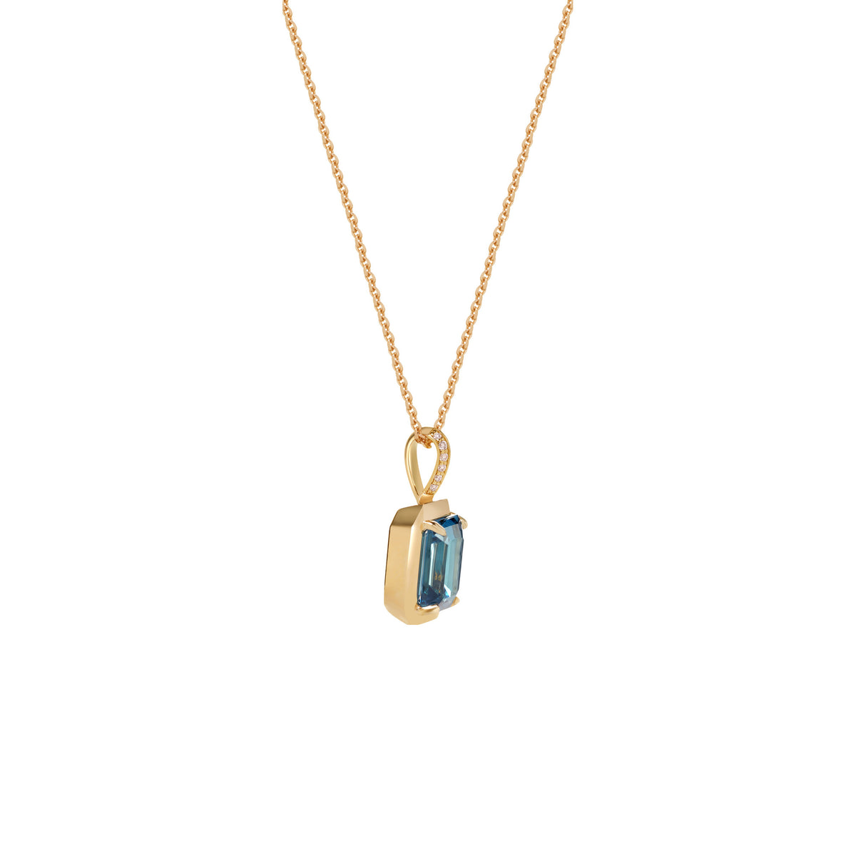 Blue Topaz Bezel Pendant