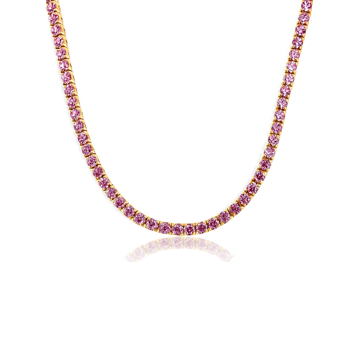 Pink Sapphire Eternity Necklace