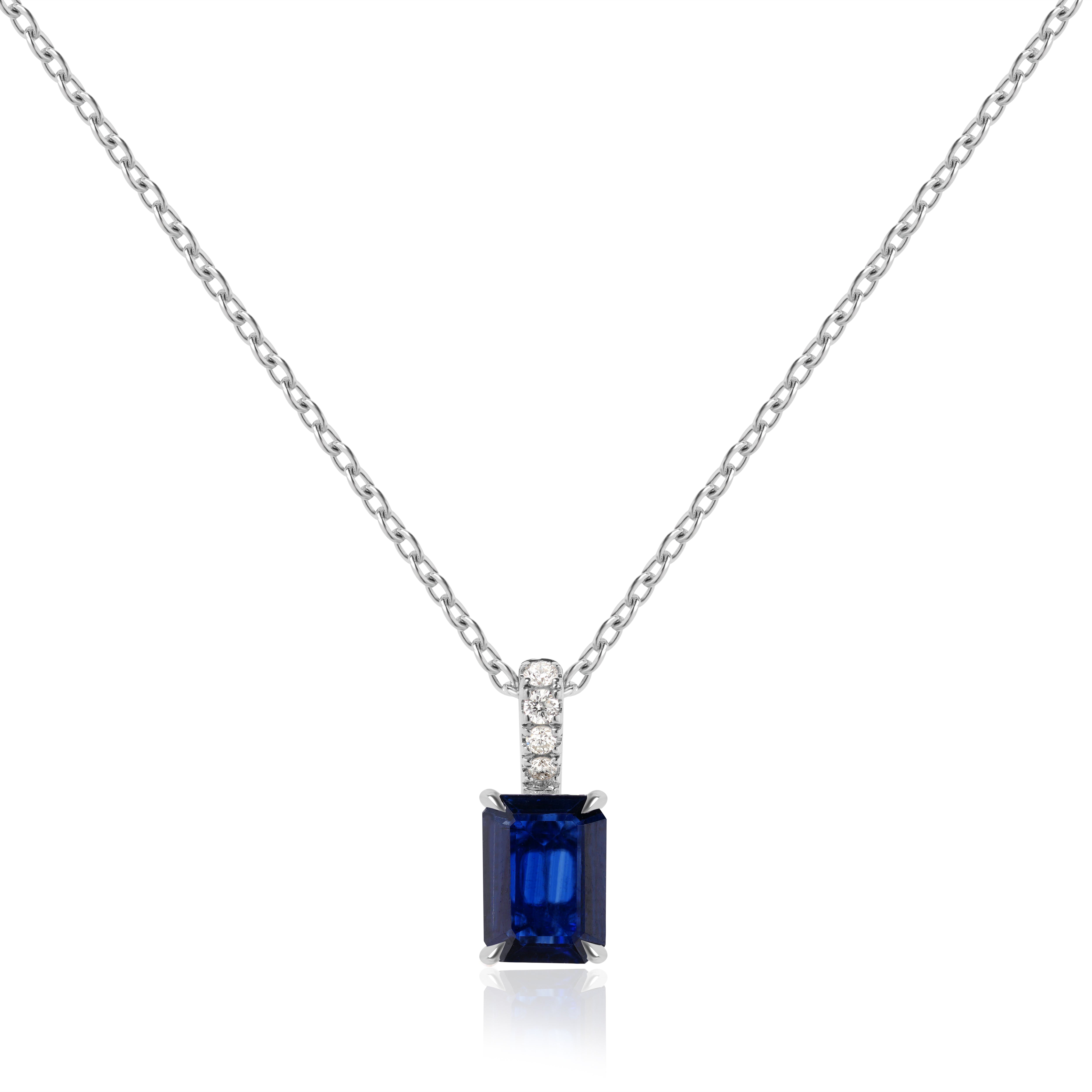Blue Sapphire and Diamond Pendant