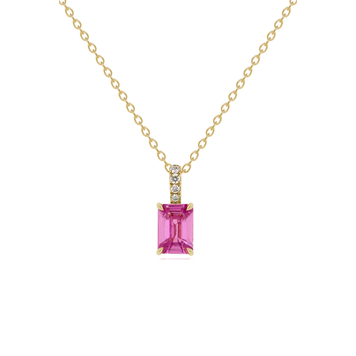 Pink Sapphire and Diamond Pendant