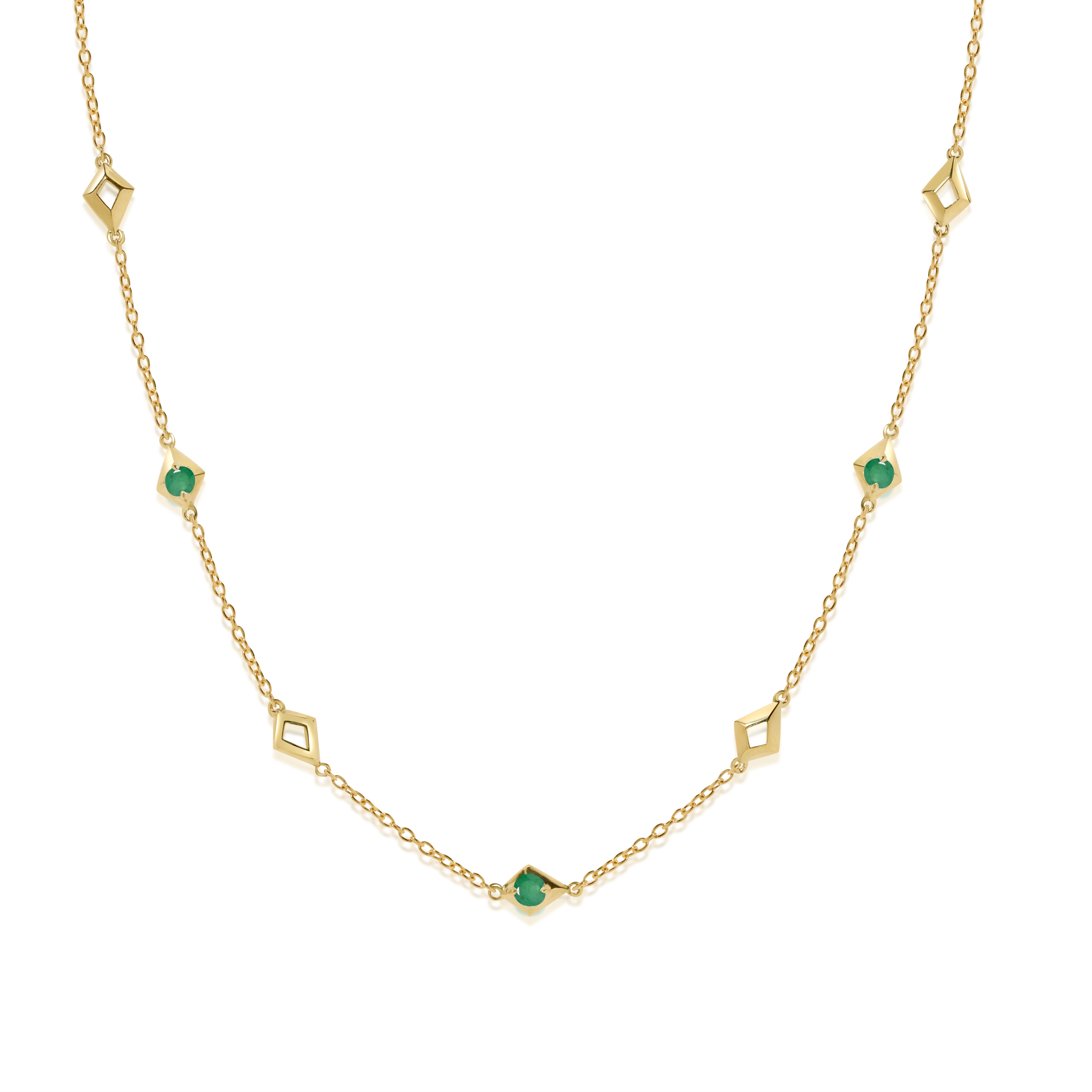 Emerald Station Chain Necklace