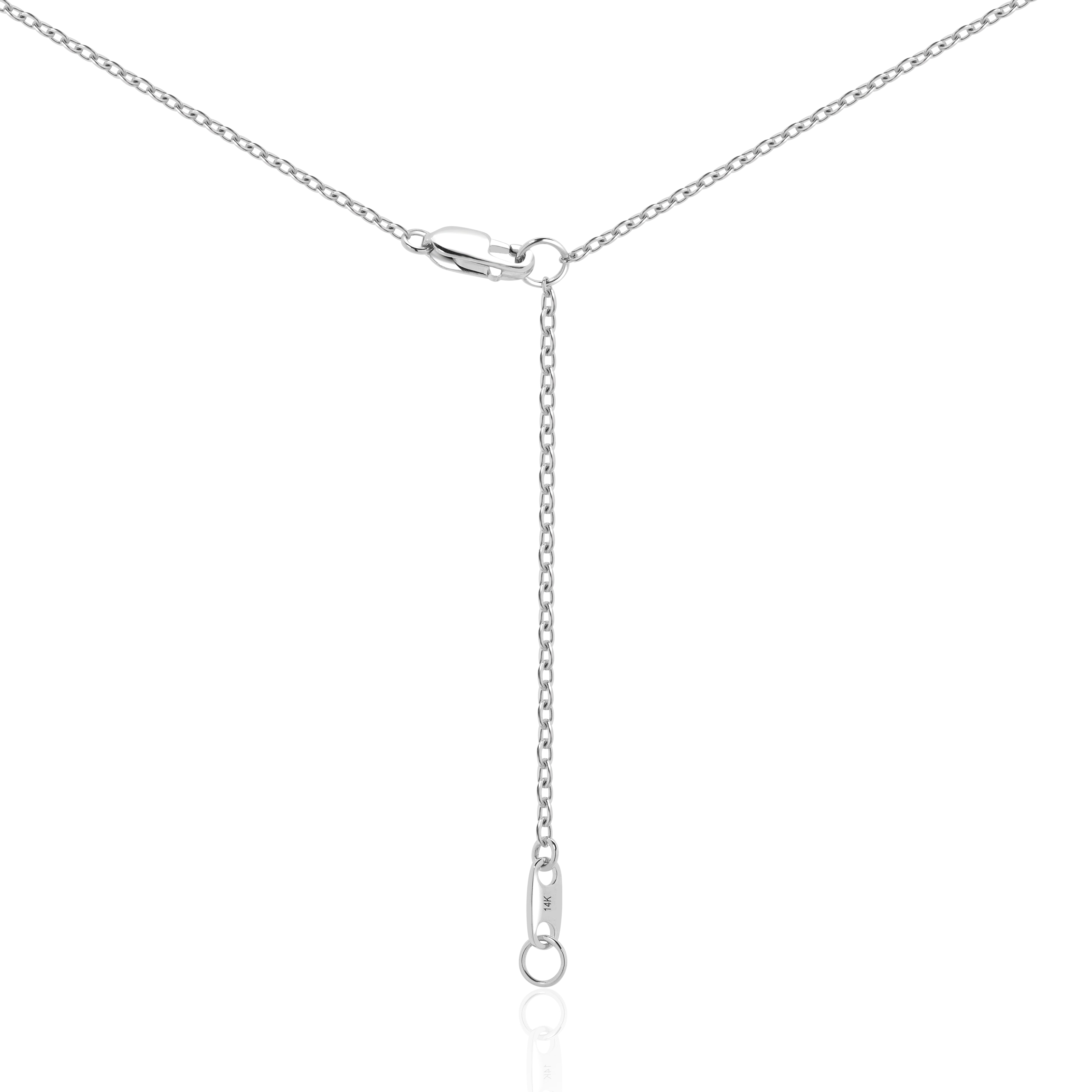 Blue Sapphire and Diamond Alternating Vertical Pendant