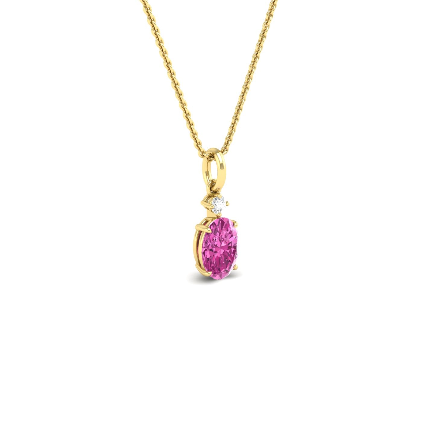 Pink Sapphire and Diamond Pendant