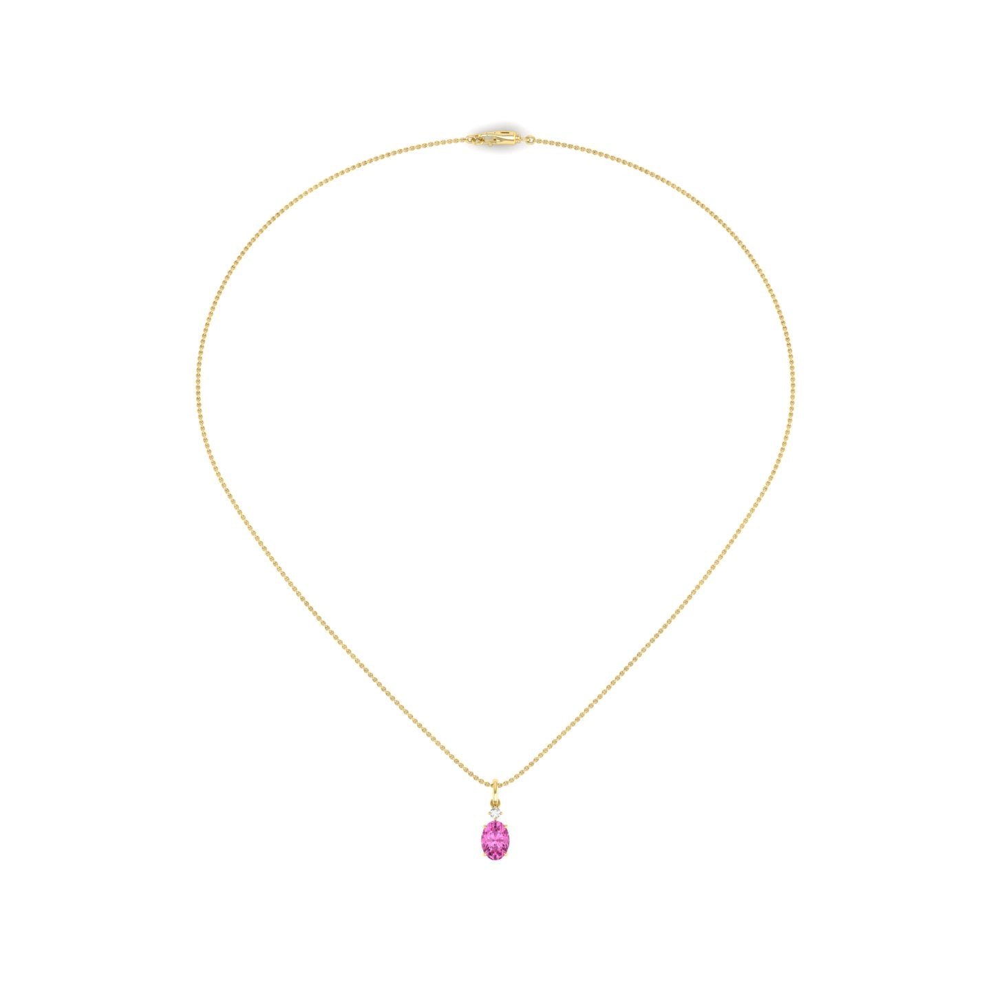 Pink Sapphire and Diamond Pendant