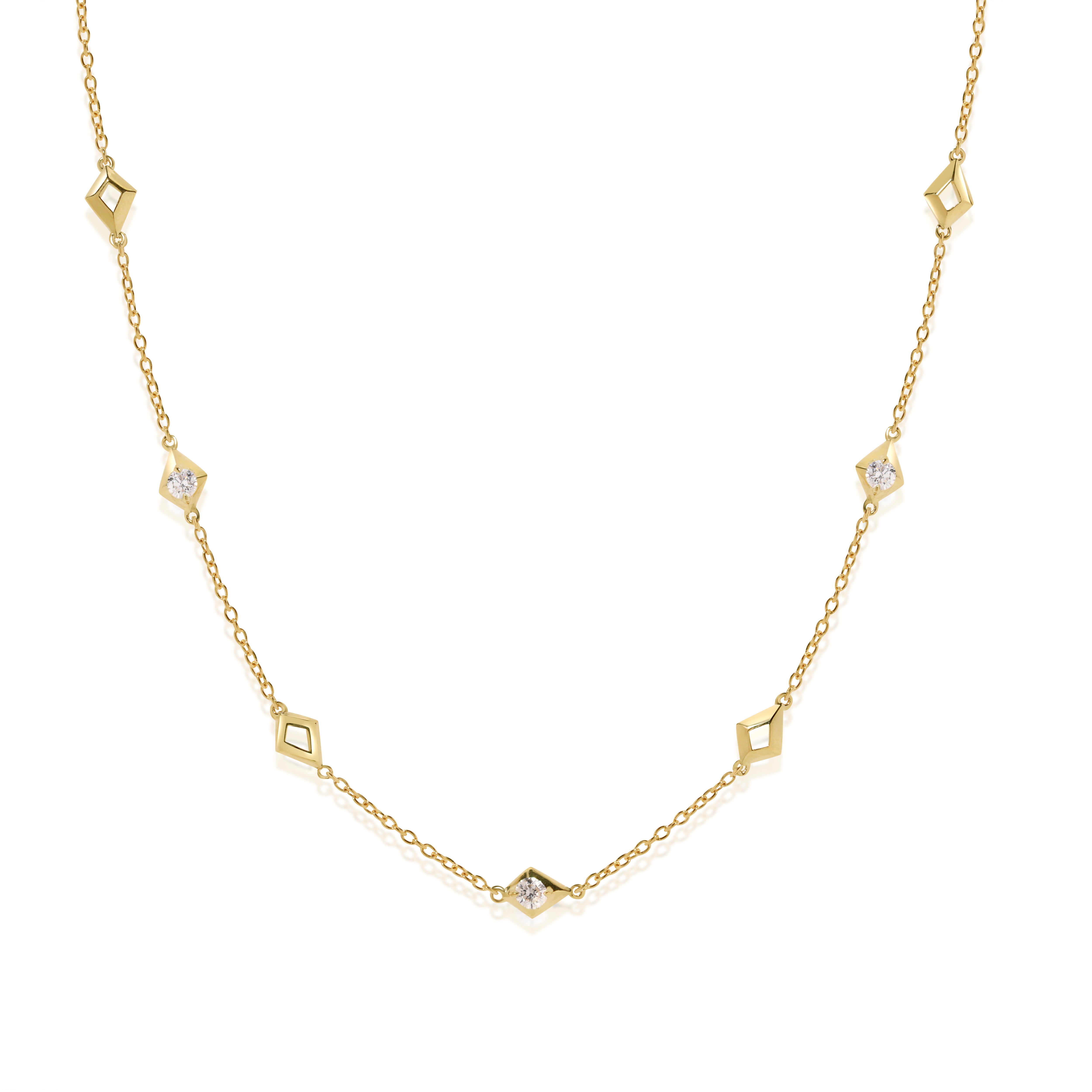 Diamond Station Chain Necklace