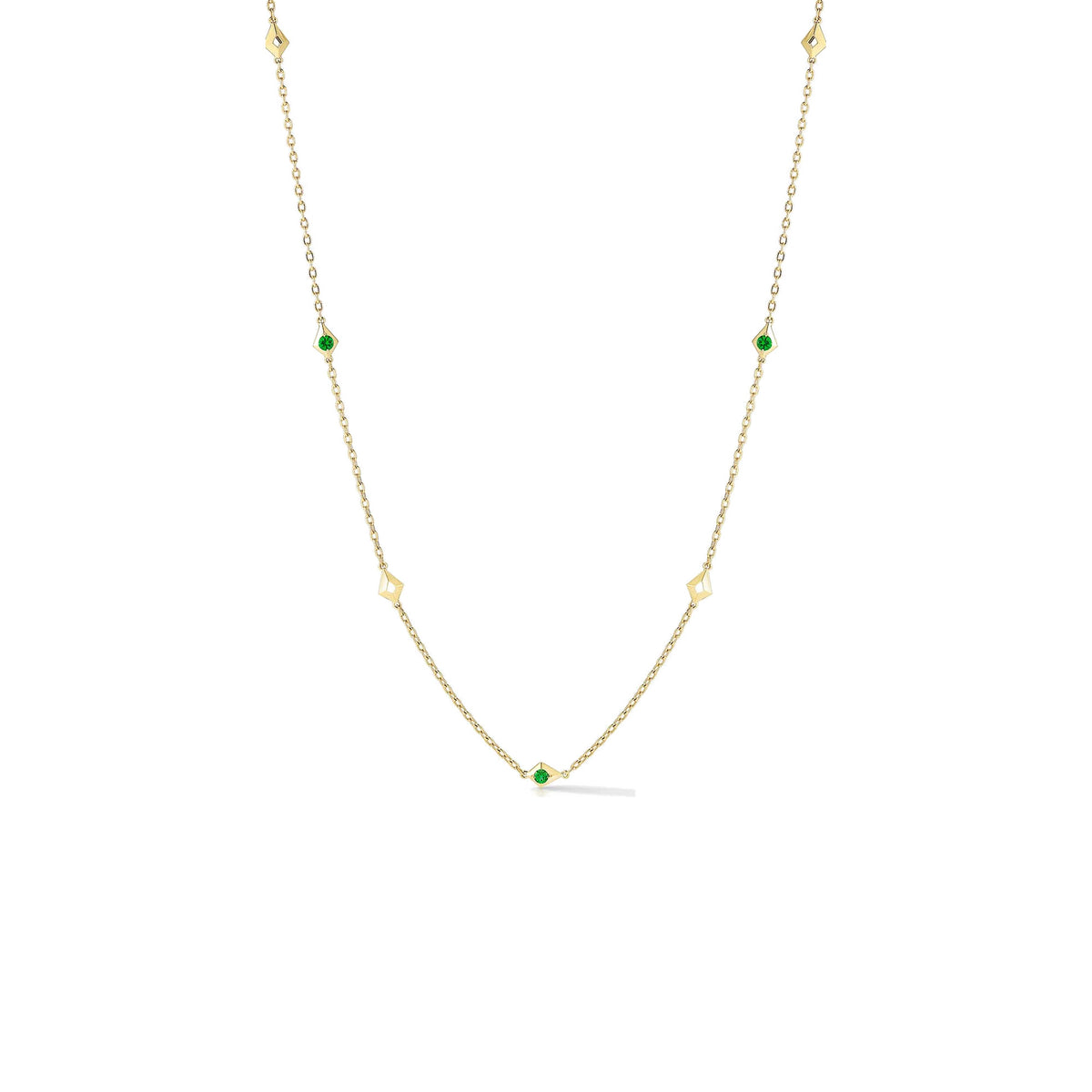 Emerald Station Chain Necklace