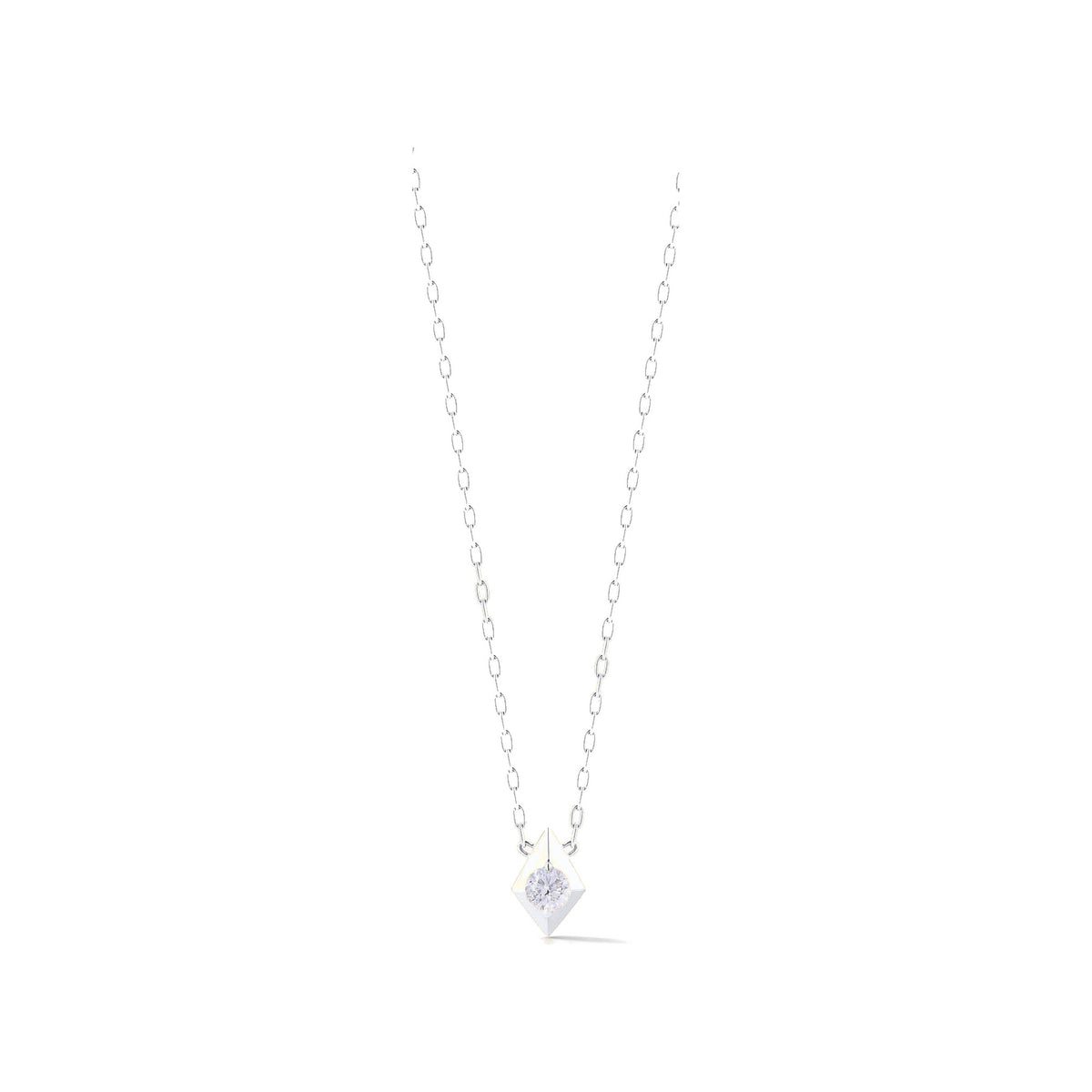 Diamond Geometric Pendant Necklace
