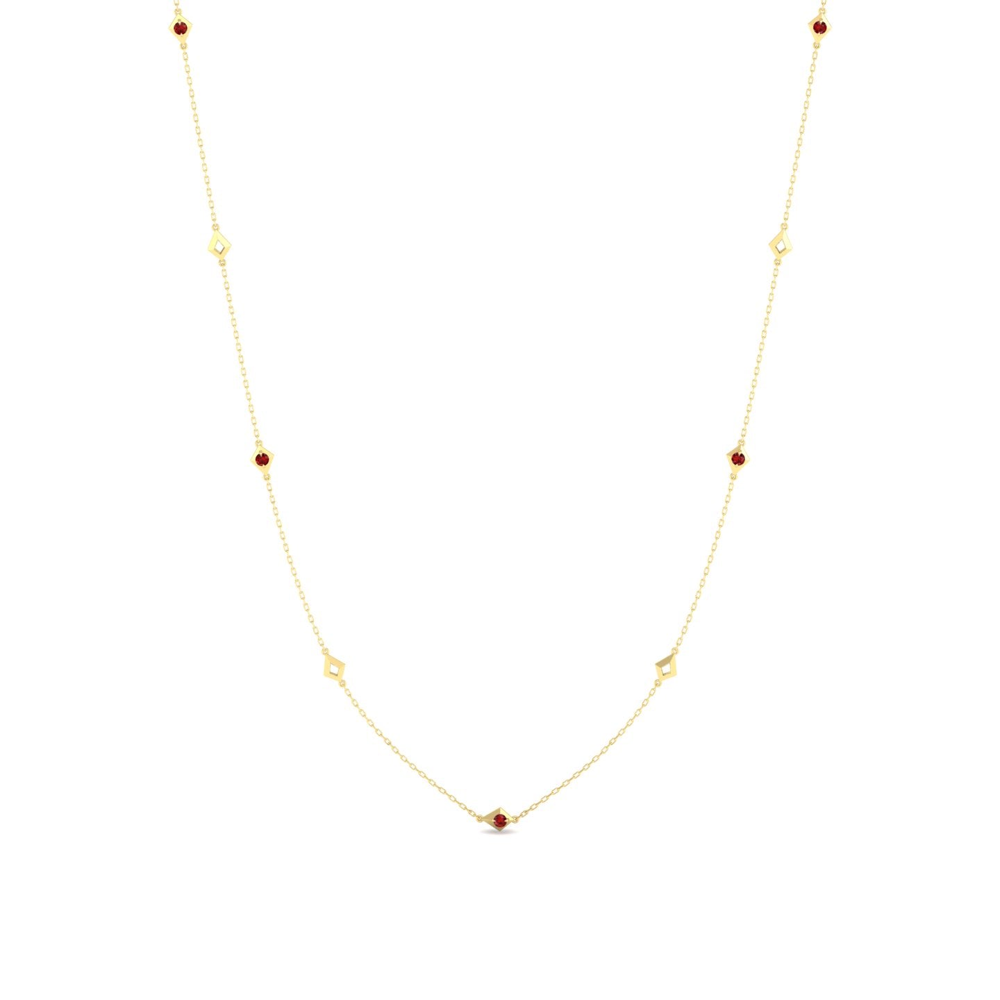 Ruby Station Chain Necklace