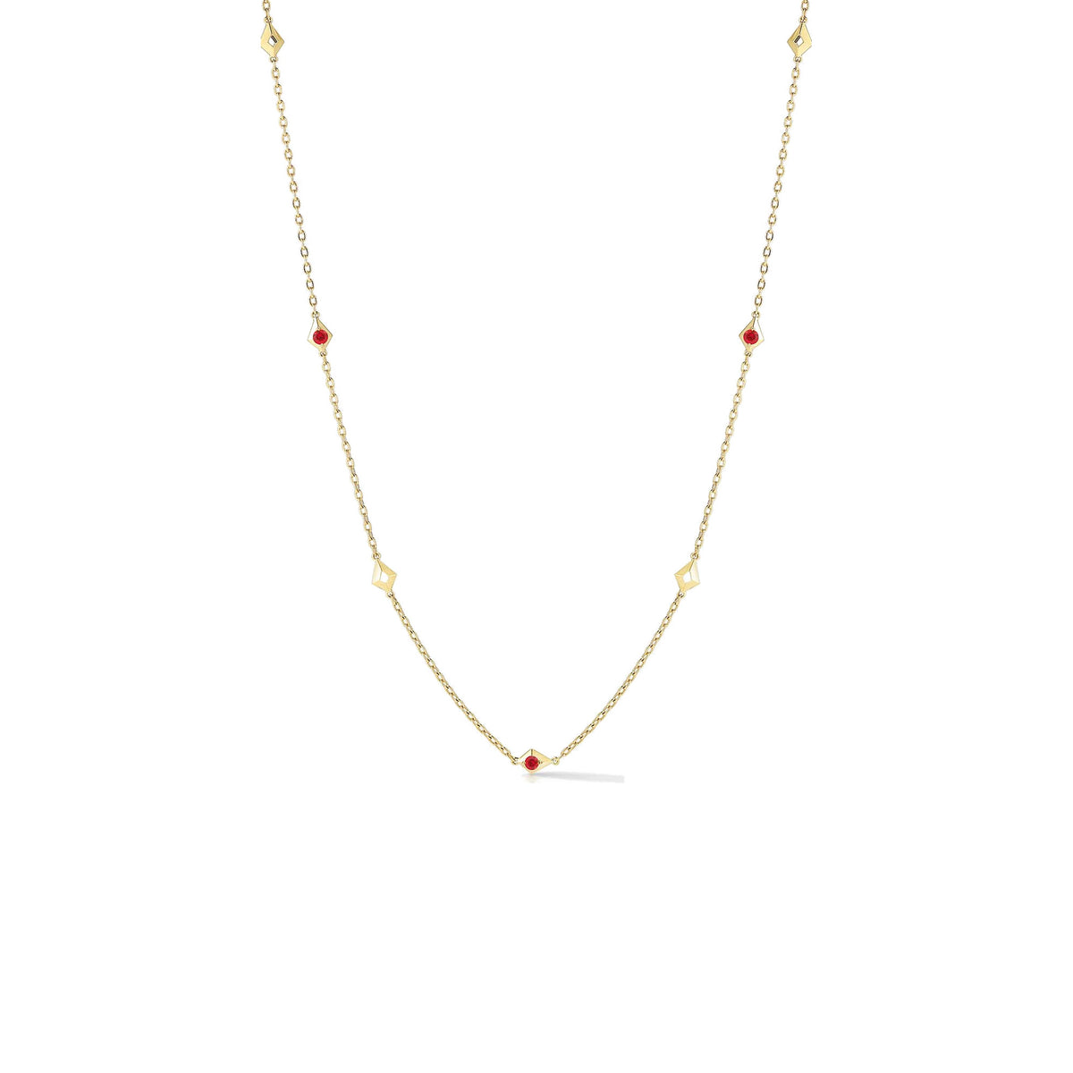 Ruby Station Chain Necklace
