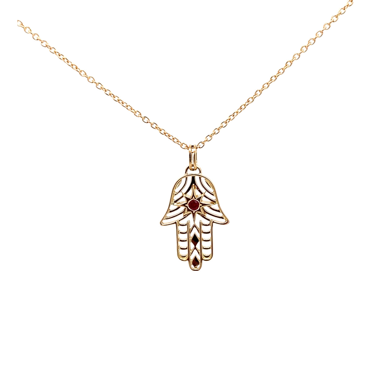 Ruby Hamza Necklace