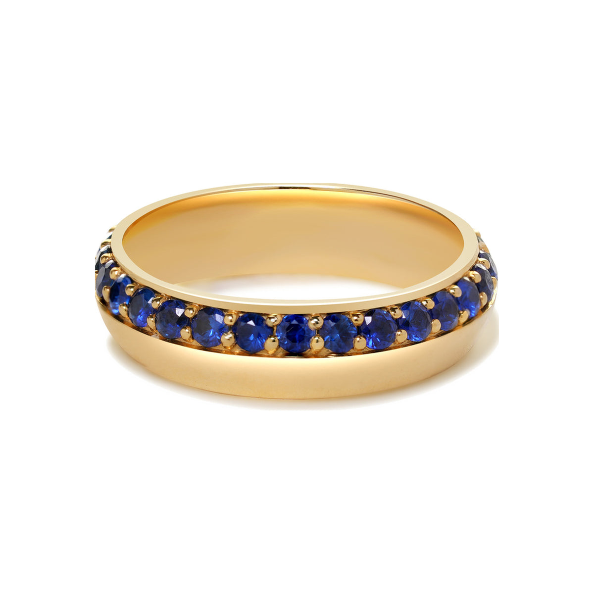 Blue Sapphire Knife Edge Band