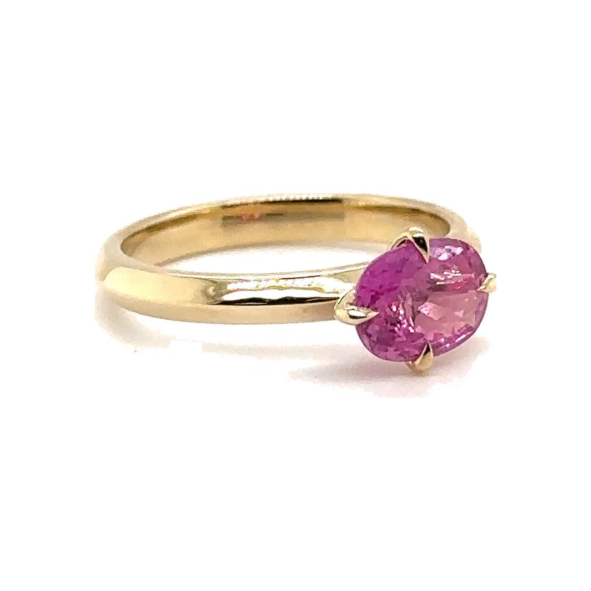 Pink Sapphire Solitaire Ring