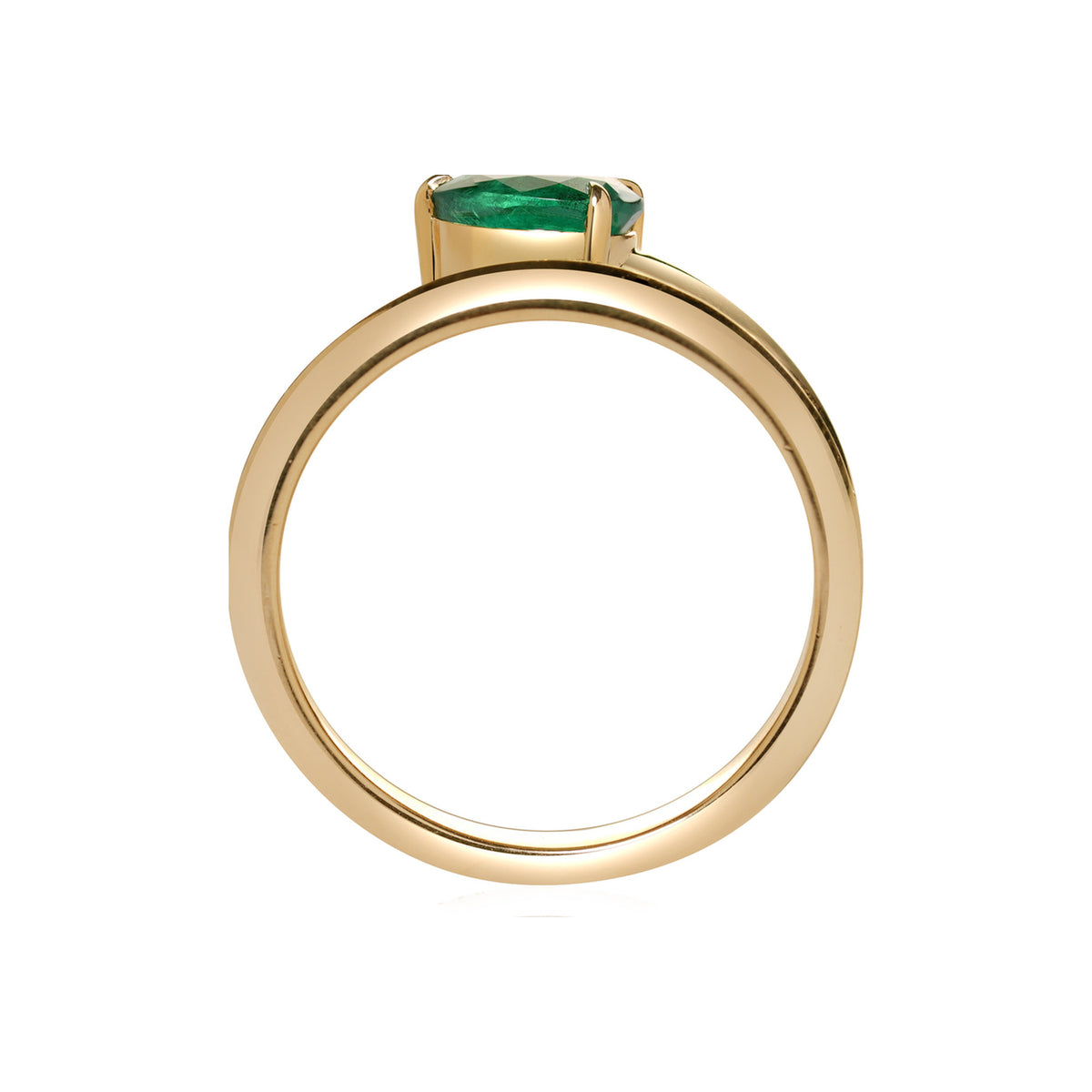 Emerald and Diamond Coil Ring