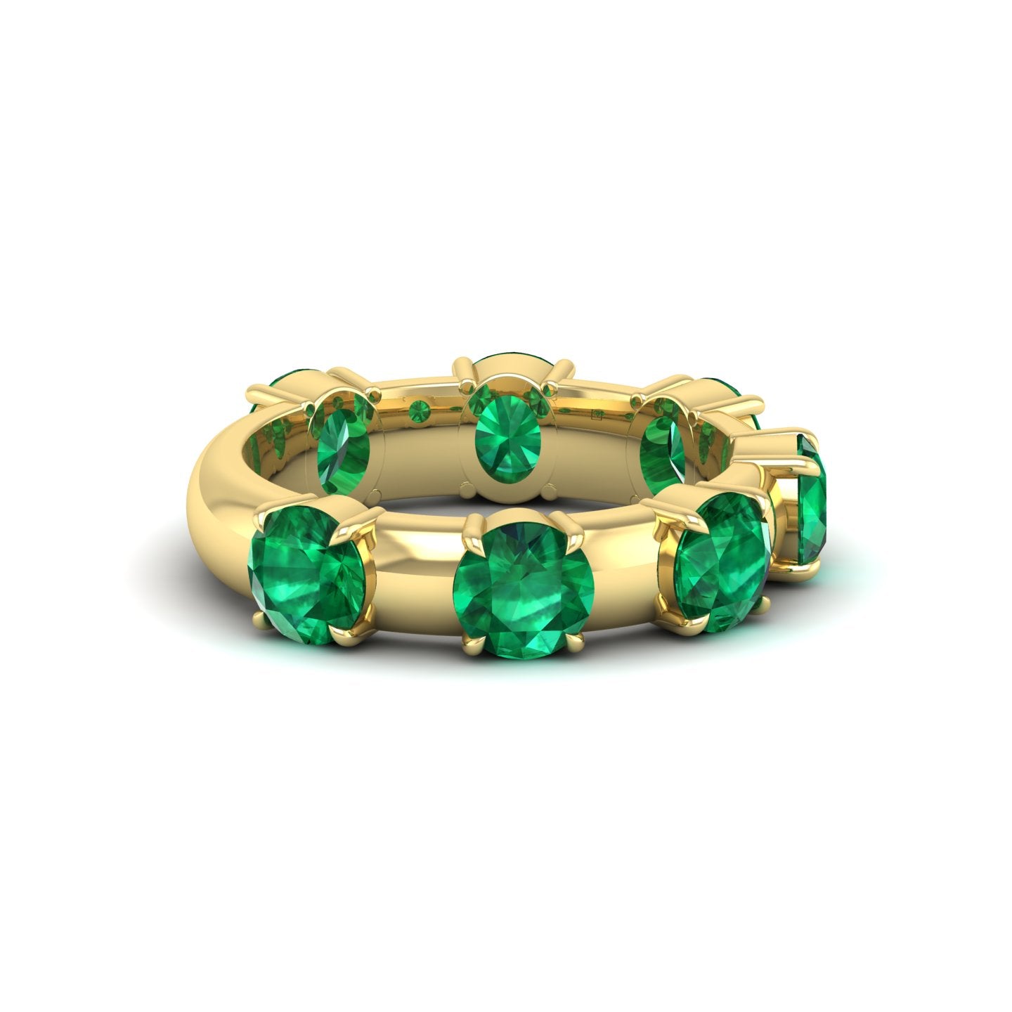 Emerald Floating Half Eternity Band