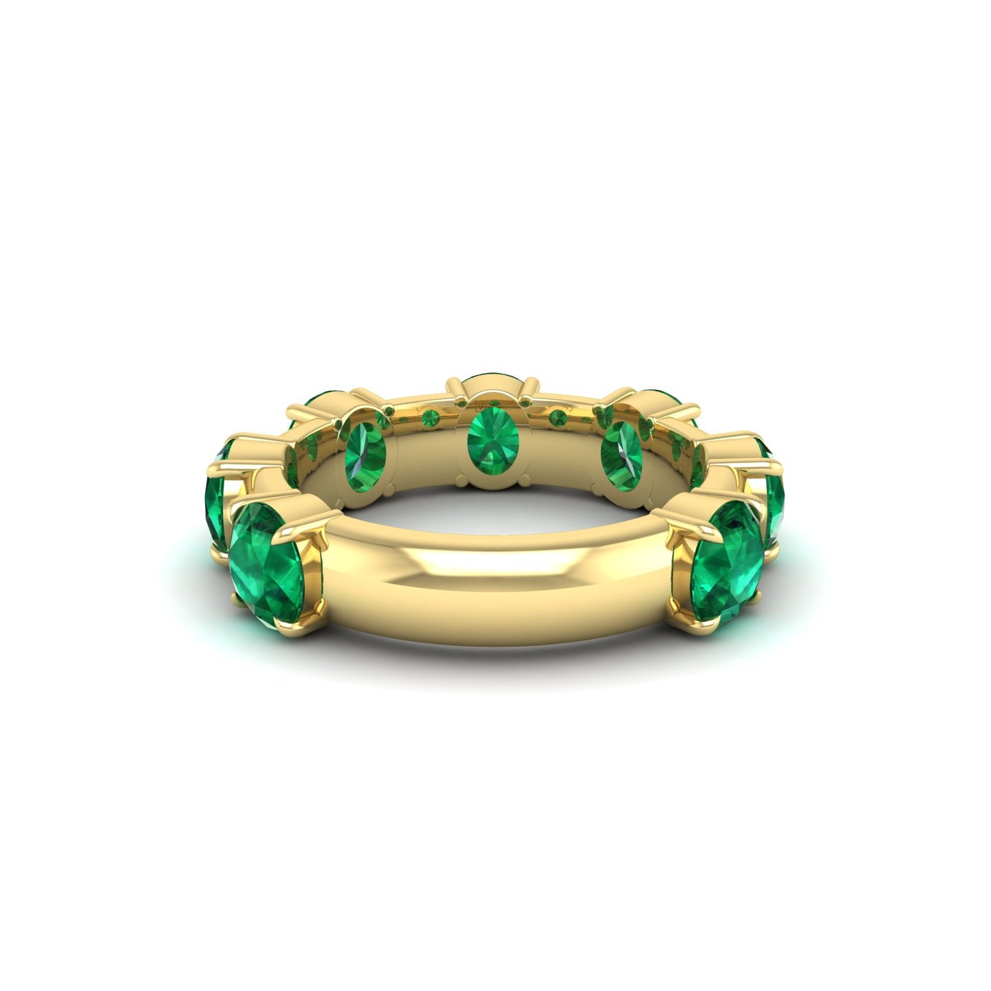 Emerald Floating Half Eternity Band