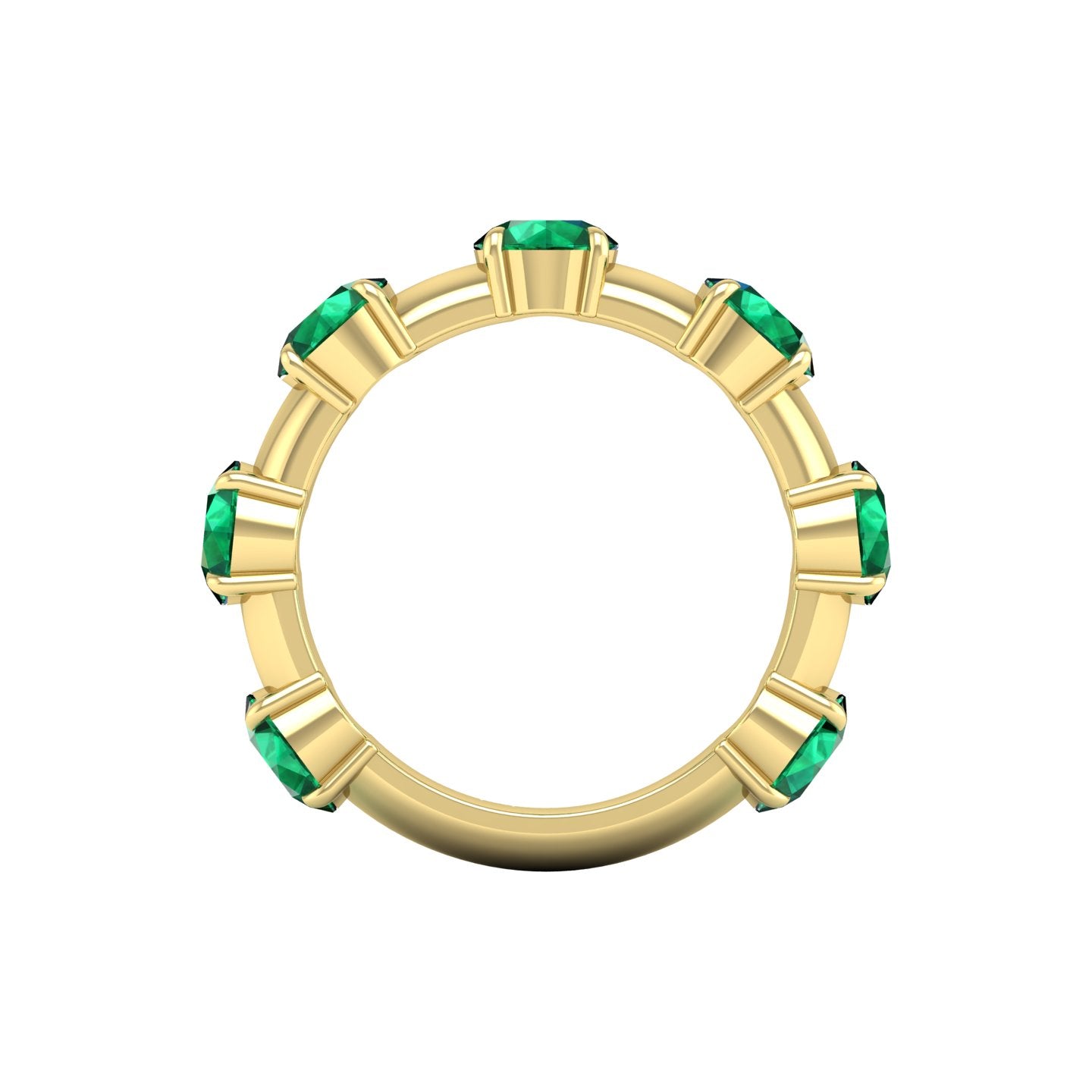 Emerald Floating Half Eternity Band