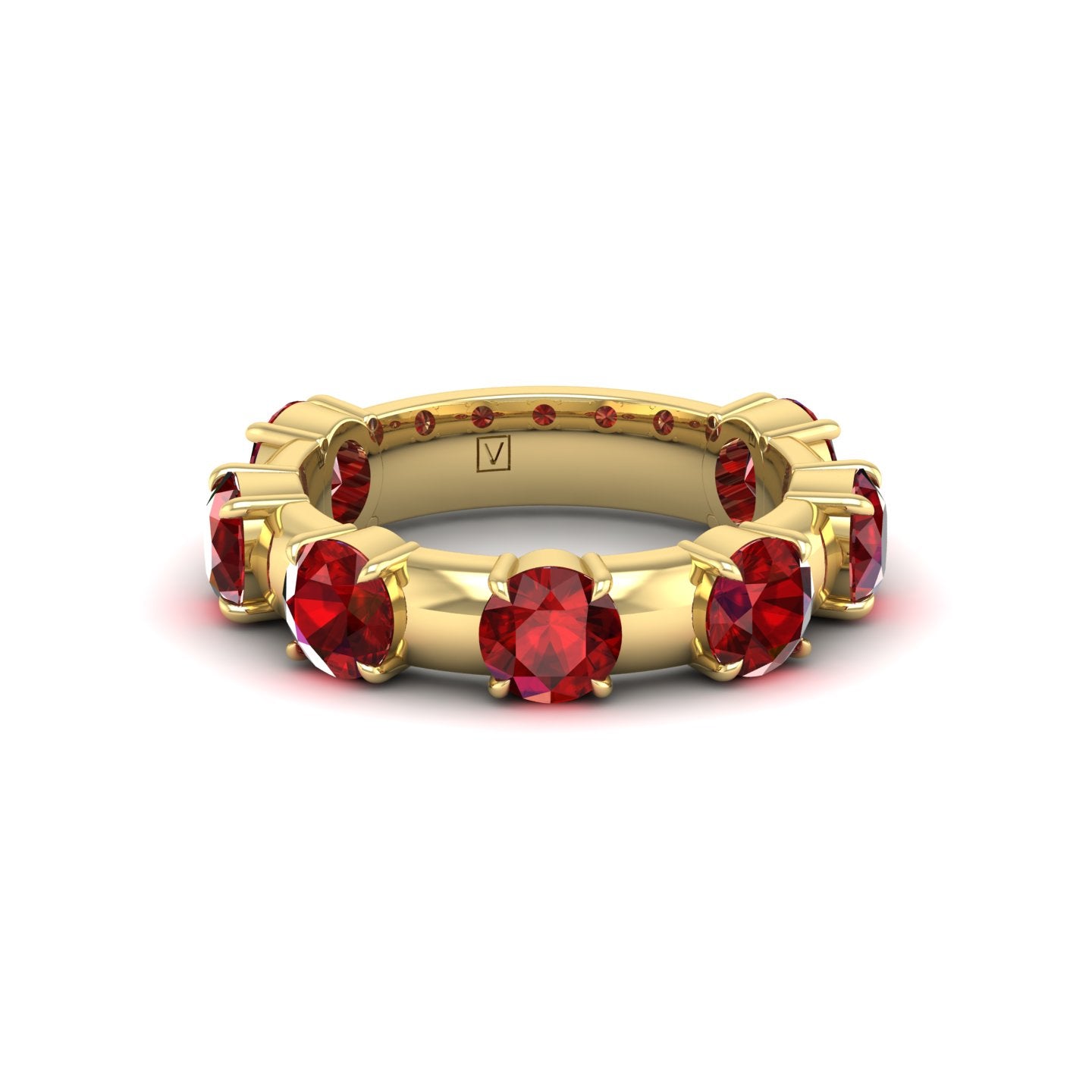 Ruby Floating Half Eternity Band