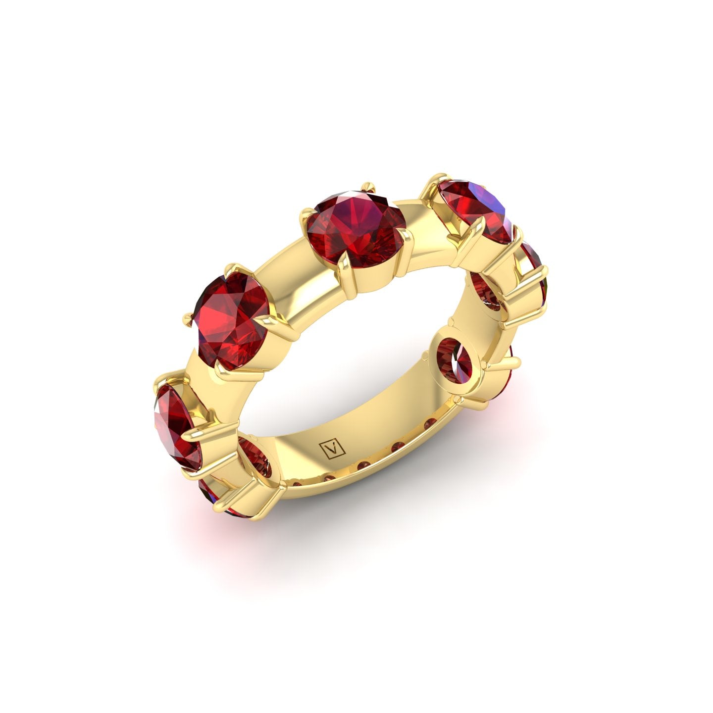 Ruby Floating Half Eternity Band