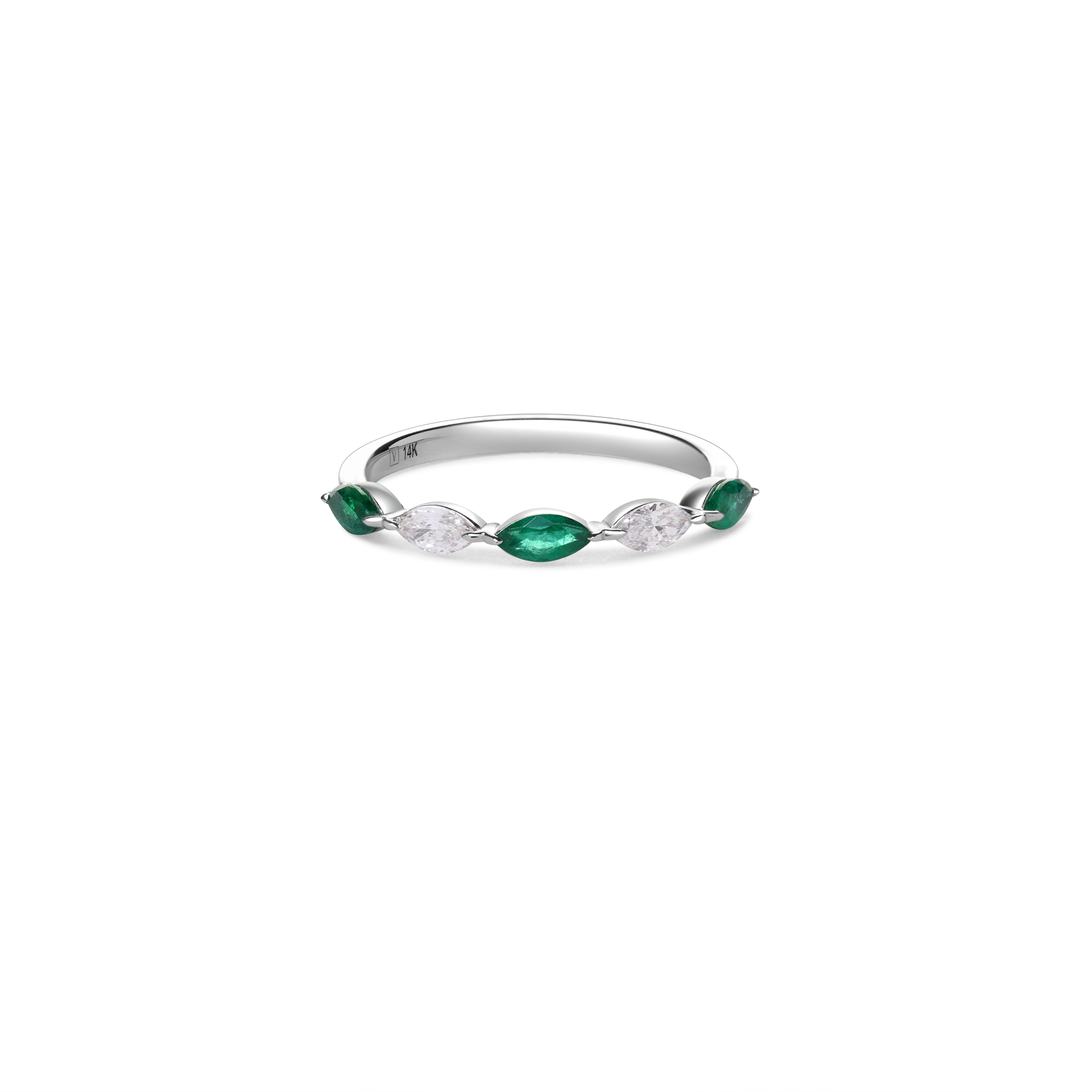 Emerald and Diamond Alternating Floating Band