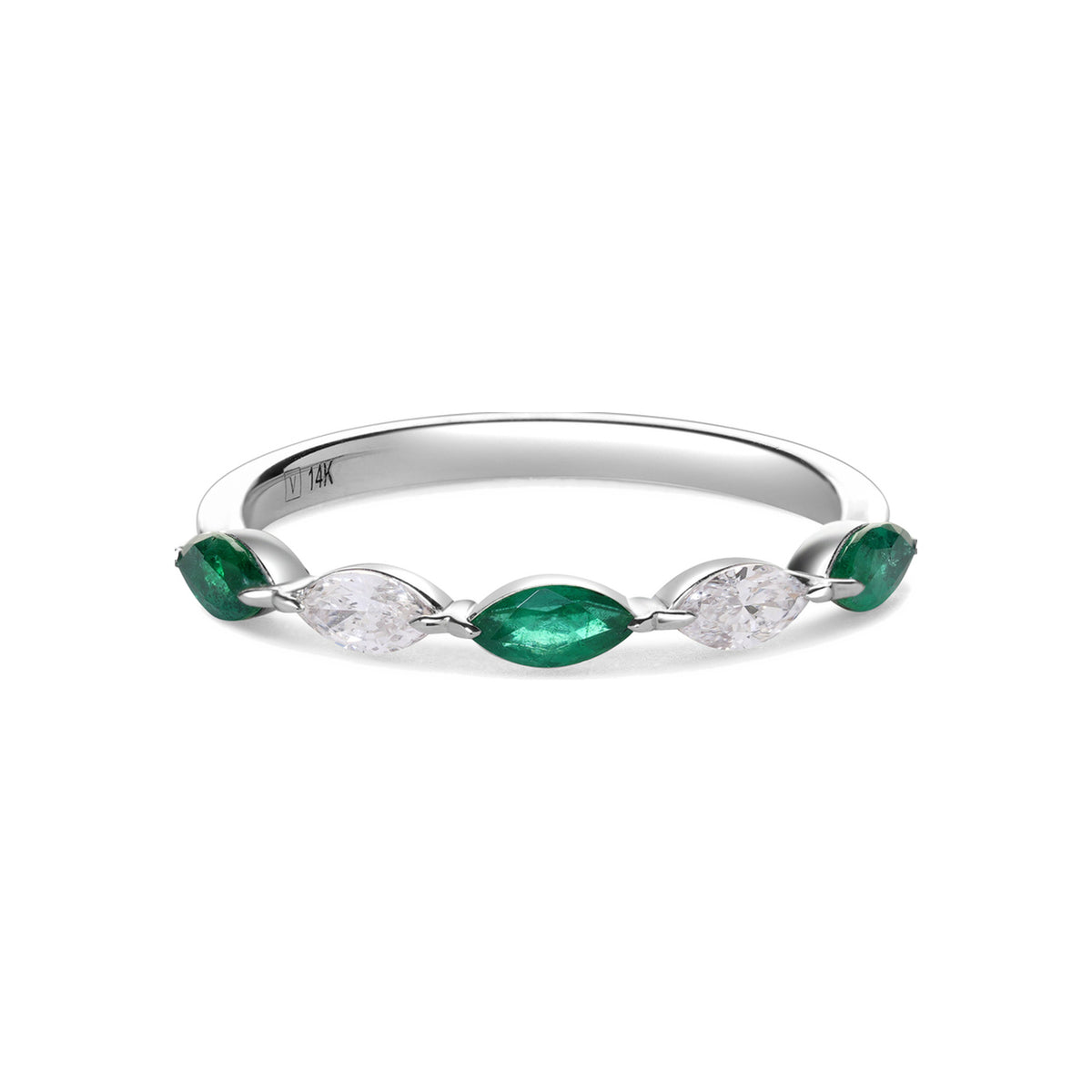 Emerald and Diamond Alternating Floating Band