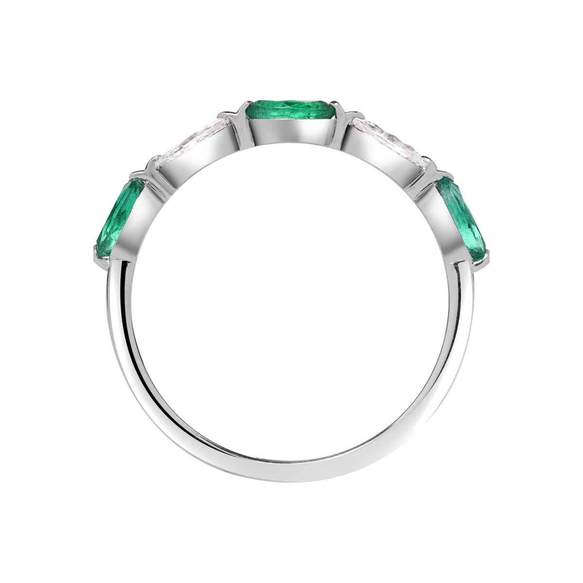 Emerald and Diamond Alternating Floating Band